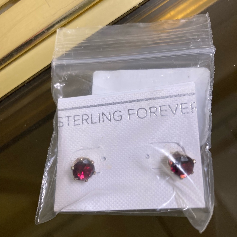 NWT ๐ Garnet Red Studs - Sterling Silver from Nordstrom - Picture 3 of 9